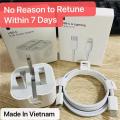 APPLE 20W USB.C Power Adapter FOR iphone 13/12/11/X with type c to lightng cable -Three pin (MADE IN VIETNAME).