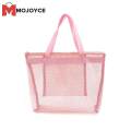 Women Transparent Handbags Large Shopping Beach Totes Mesh Shoulder Bags. 