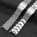 22mm Stainless Steel Strap for Casio Duro MDV-107-1A MDV-106 Marlin Men Diving Curved End Solid Metal Watch Bracelet Band Belt. 