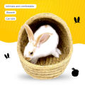 Rabbit Grass House Hamster Grass Nest Robust Handwoven Grass Tunnel Hut Sleeping Nest.