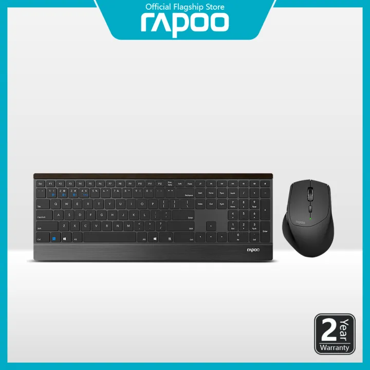 Rapoo 9500M Multi-mode Wireless Keyboard & Mouse Combo Supports Bluetooth 3.0, 4.0 and 2.4 GHz Modes Compatible with Windows and Mac
