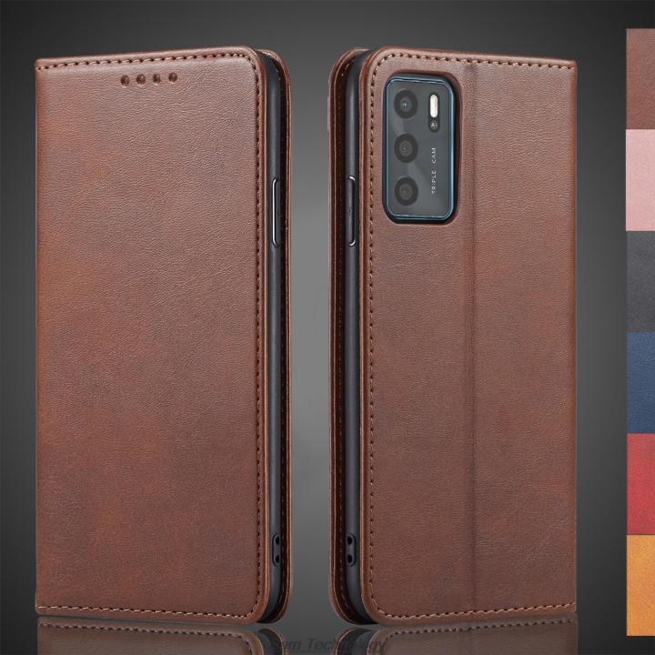 Magnetic attraction Leather Case for OPPO A16s A16 s Holster Flip Cover Case Wallet Phone Bags