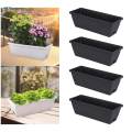 4x Flower Window Box Planters Vegetable Planters with Trays Container for Yard. 