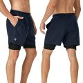 Hotfiary Men's Compression Pants with Shorts 2 in 1 Running Gym Workout Shorts Leggings Compressions Tights Multicolor.