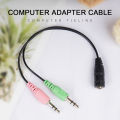 3.5mm Stereo Audio Female to 2 Male Headset Microphone Y Splitter Cable Adapter In stock.