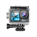 Ausek AT-M40R 5K Ultra HD Dual Screen DOUBLE BATTERY 5K/4K Waterproof Action Camera With Extranal Microphone and Remote. 