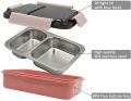 Leak-Proof Insulated Stainless Steel Lunch-Tiffin Box With 2 Compartments - Suitable For Office- School- And Travel.