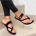Women Slippers Clip Toe Flat Sandals Summer T Tied Ladies Shoes Beach Casual Woman Flip Flops Fashion Female PU Leather Footwear. 