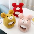 Korean Kids Winter Cartoon Bear Ear Beanie Cap Baby Protection Hats Scarf Bear Knitted Hat Neck Cover Toddler Boy Girl Bonnet.