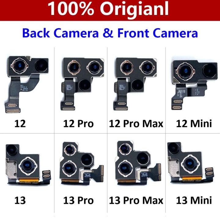 Original For iPhone 12 13 12Pro 13Pro Max Mini Back Rear Camera Module Flex Cable +Front Facing Camera Replacement Parts