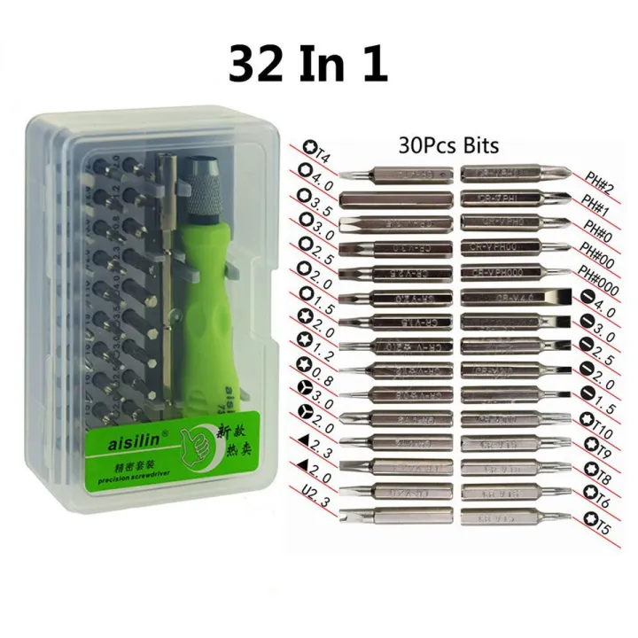 Mini Screw Drive System Multi Functional 32 In 1 Precision Handle Mini Screw Driver Set Mobile ...