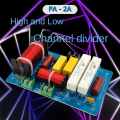 2 Piece PA-2A 2 Ways Speaker Crossover Treble + 450W Pure Bass Subwoofer Frequency Divider Filters DIY Blue PCB+Electronic Components For Home.
