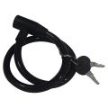Bicycle Cable Lock / Steel Key Helmet Cable Lock (Black).