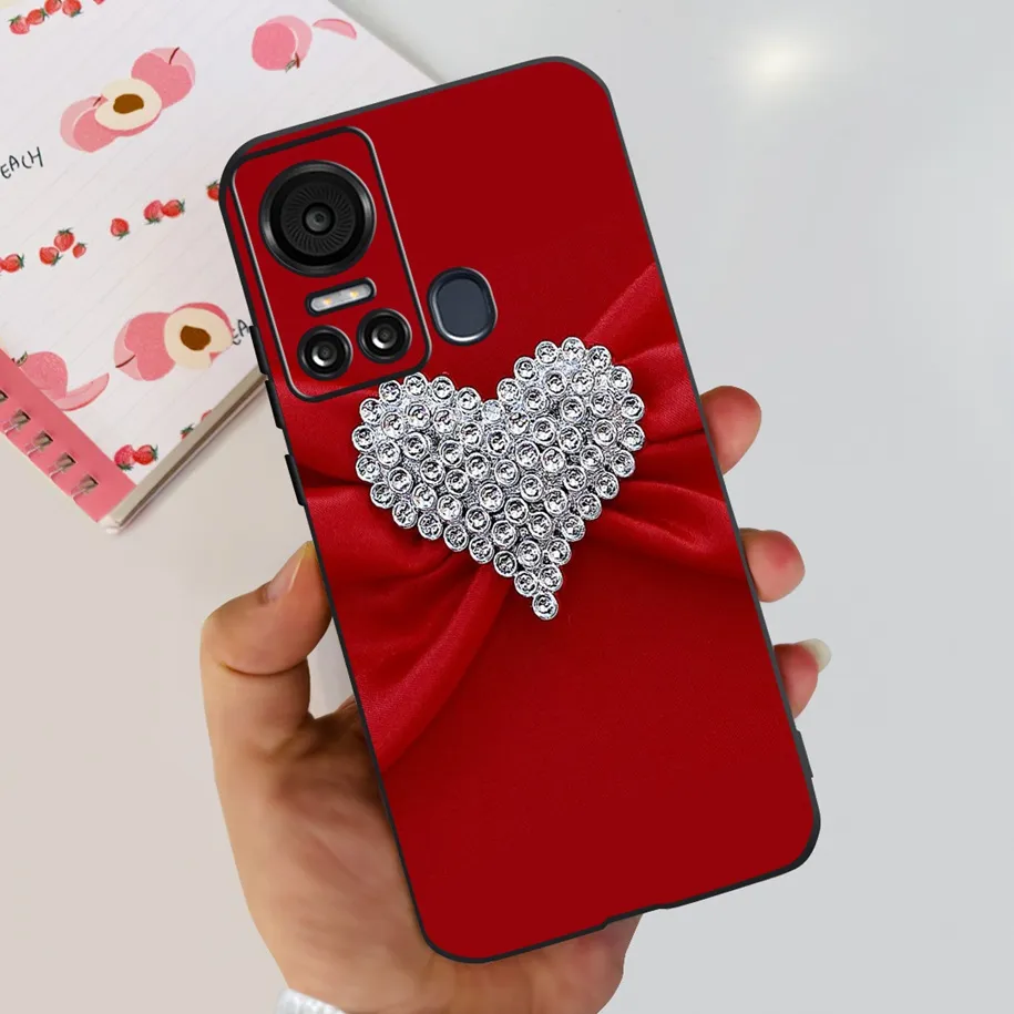 Custodia per Itel Vision 5 (6,6) + Protezione per Schermo, Nero + Trasparente Morbido TPU Silicone Case Gel Sottile Cover + [2 Pezzi] Pellicola Protettiva in Vetro Temperato