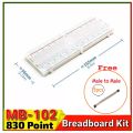 MB102 Solderless Breadboard 16.5x5.5cm 830 Point  Prototype PCB MB-102 Breadboard Use Project Uno R3 ESP8266 Jumper Wire. 