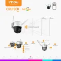 Imou Cruiser 4MP PTZ Dahua Outdoor IP Camera Full-Color Night Vision Built-in Wi-Fi AI Human Detection Weatherproof two-way talk camera. 