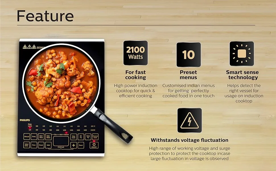 Philips HD4938/01 2100W Cooktop Induction Cooker description image 2