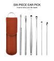 6 Pcs Premium Stainless Steel Ear Cleaning kit, Ear Curette Ear Cleaner Tools for Children and Adult Earwax Removal Kit Cleaning Kit with Portable Bag Best Gadgets. 