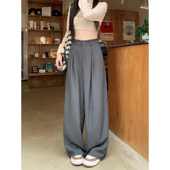 QWEEK%20Elegant%20Baggy%20Gray%20Suits%20Pants%20Woman%20Oversized%20Office%20Ladies%20Casual%20Korean%20Fashion%20Classical%20Trousers%20High%20Waist%20Summer%20-%20Image%203