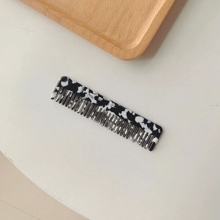 【beauty code store】Korea INS Simple Texture Acetic Acid Tooth Comb Hair Comb Portable Tortoisesbill Color For Women