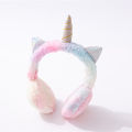Children's cartoon unicorn color headphones winter cold/ warm earmuffs music headsets. 