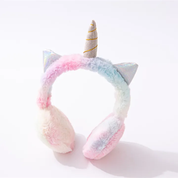 Children's%20cartoon%20unicorn%20color%20headphones%20winter%20cold/%20warm%20earmuffs%20music%20headsets%20-%20Image%204