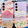 Case For Samsung Galaxy S24 Plus / S24 2024 Cute Flower Cat Phone Bumper on Samsung S 24 S24plus 5G Soft Silicone TPU Back Cover. 