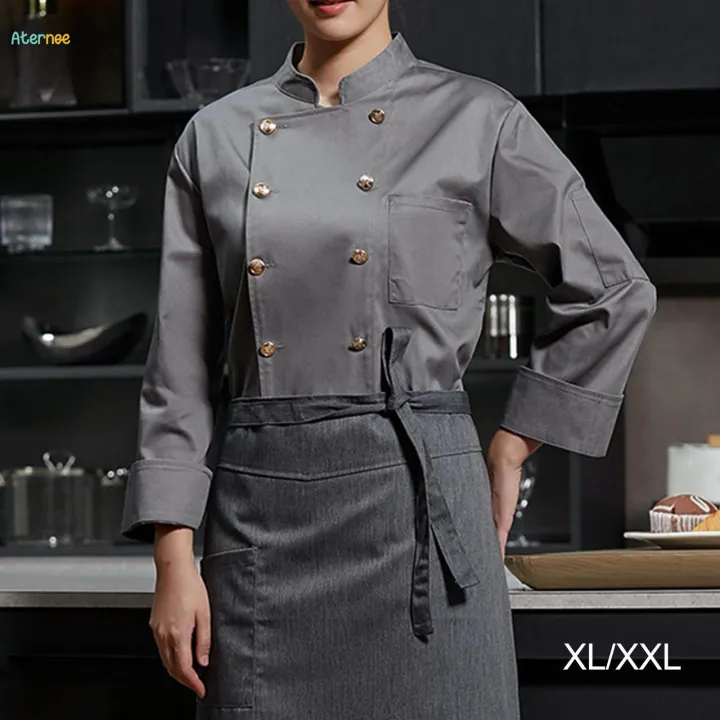 Chef%20Jacket%20Waiter%20Gray%20Wear%20Resistant%20Chef%20Coat%20for%20Kitchen%20XL%20-%20Image%208