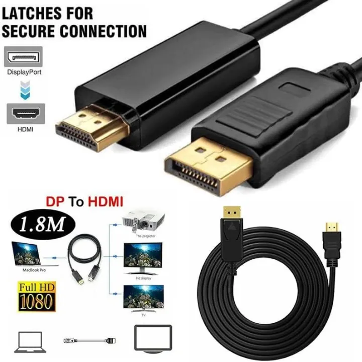 DisplayPort%20to%20HDMI%20Cable%204K%20Ultra%20HD%20DP%20to%20HDMI%20Converter%20Adapter%20for%20Monitor%20TV%20Laptop%20PC%20-%20Black%20(1.8m)%20-%20Image%207