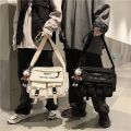 South KoreainsLarge Capacity Functional Bag Hong Kong Style Neutral Artistic Street Shooting Shoulder Messenger Bag Male Student Messenger Bag Female.