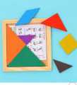 Children's wooden toys colored seven coquettings shape cognitive puzzle building block early education enlightenment intelligence toy with book.