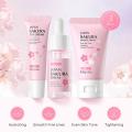Facial Products Kit Sakura Skin Care Set Facial Cleanser Face Cream Sunscreen Facial Mask Eye Cream Skincare Product.