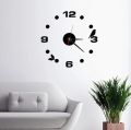 Acrylic Wall Clocks Frameless Modern 3D Wall Clock Stickers for Living Room Bedroom Office Living Room12 inch  Black and Sliver by Doob Cart. 