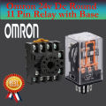 Omron DC 24V 10A Coil Round 11 Pin MK3P-I Power Electromagnetic Relay With Base. 