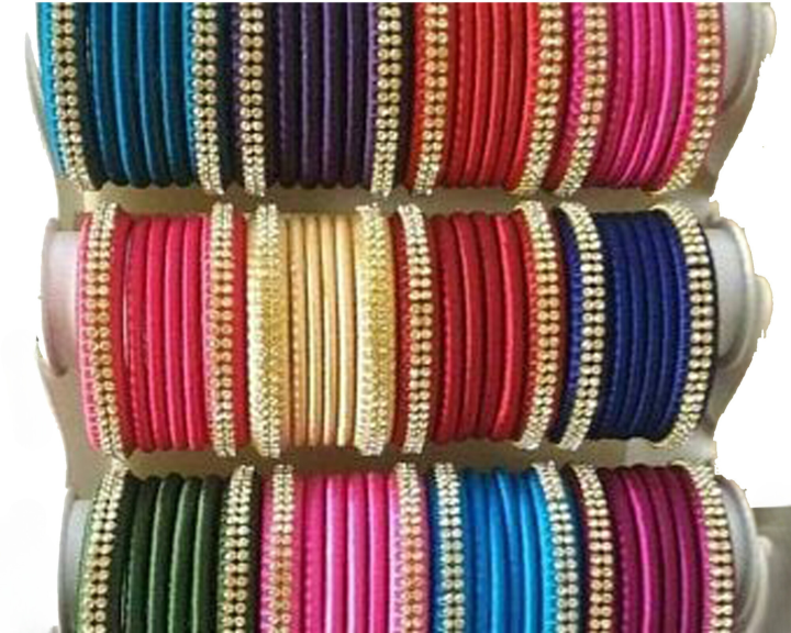 Athleisure - Avant Grade - Easily Usable - Bridal / Non-Bridal Silk Thread Bangles for Women - 6 Pcs - Easy To maintain