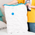 (New) travel vacuum bag clothe transcent compression pouch quilt organizer. 