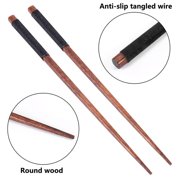 1%20Pairs%20Japanese%20Natural%20Wood%20Chopsticks%20Value%20Pack%20Cooking%20Tableware%20Black%20-%20Image%204