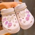 Crocx Jibbitz New Fashion DIY Bow Tie Crocx Pearl Chain Ornament Bear Shoes Buckle Croc. 