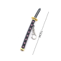 Japanese Katana Samurai Keychain Showpiece Katana (Not Sharp) Showpiece Key chain Ring Plastic + Cover + Display Stand for Showpiece Gift Letter Opener. 