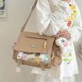 Cute college style girl crossbody bag, Japanese ins, student large-capacity versatile messenger bag, transparent bar, chirp bag. 