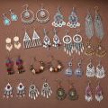 Retro Ethnic Women Jhumka Earrings Female Bohemian Vacation Flower Carved Long Tassel Earrings Gypsy Indian Jewelry Oorbellen. 