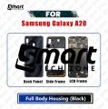 Full Body Housing For Samsung Galaxy A20 Front LCD Frame Panel, Middle Bezel Frame and Back Panel. 