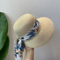 Small fresh bohemian shade sunscreen straw hat women's summer seaside vacation play bow duck tongue equestrian hat.