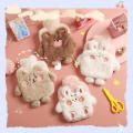 400ML Cute Stuffed Plush Water-Filled Hot Water Bag Non-Slip Heat Insulation 4 Colors Flannel Cover Square Hot Water Bag.