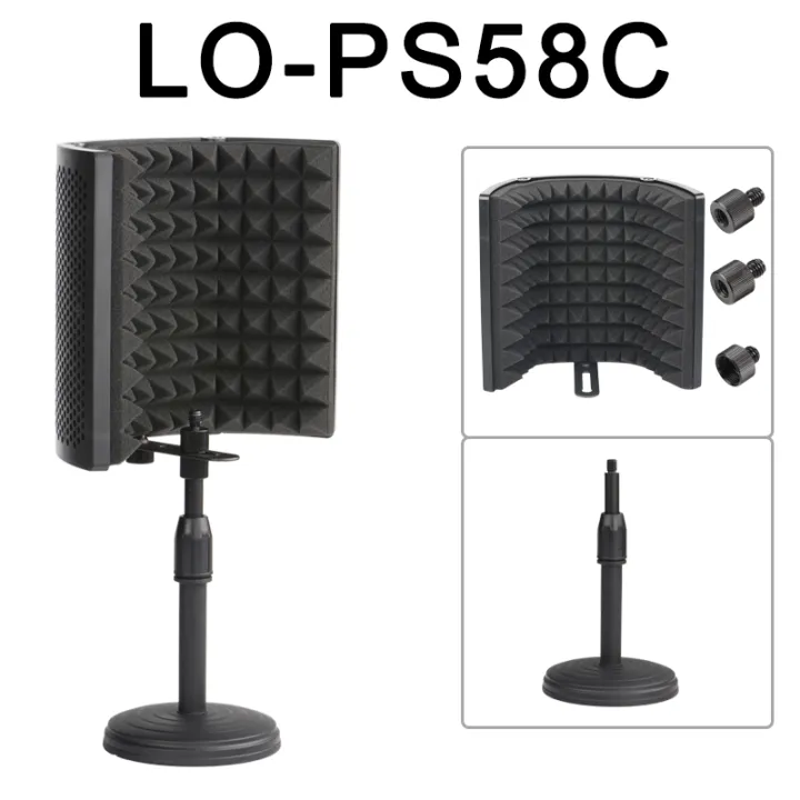 Mini%203%20Panels%20Acoustics%20Microphone%20Isolation%20Shield%20Foam%20Wind%20Screen%20with%20Stand%20Plastic%20Portable%20Windscreen%20for%20Studio%20LO-PS58%20-%20Image%207