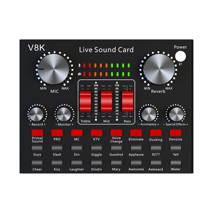 V8K Audio USB Sound Card Microphone Live Broadcast Sound Card