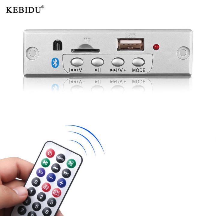 Kebidu Wireless Bluetooth MP3 Decoder Board Handsfree Call Remote Control MP3 WMA USB TF AUX FM Audio Decoding Module