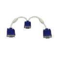 VGA Splitter Cable 1 Computer to Dual 2 Monitor Adapter Y Splitter Male to Female VGA Wire Cord for PC Laptop. 