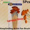 KeepSmiling Artist Brush Set Professional Fan Brush for Oil Color, Watercolor, Acrylic Color,(#8150) 5 Pcs.