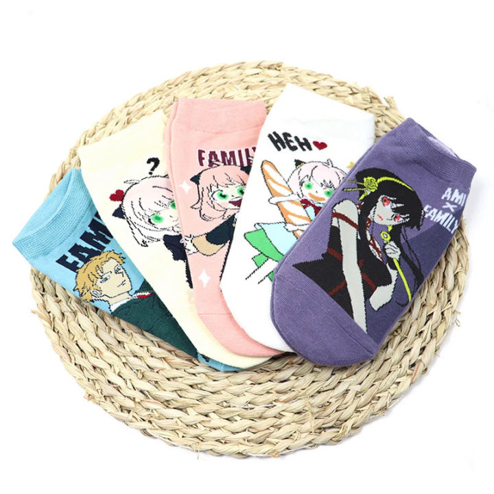 Anime Accessories SPY x FAMILY Socks Twilight Anya Forger Yor Forger Women Girls Cartoon Printing Socks Cotton Boat Socks Gifts